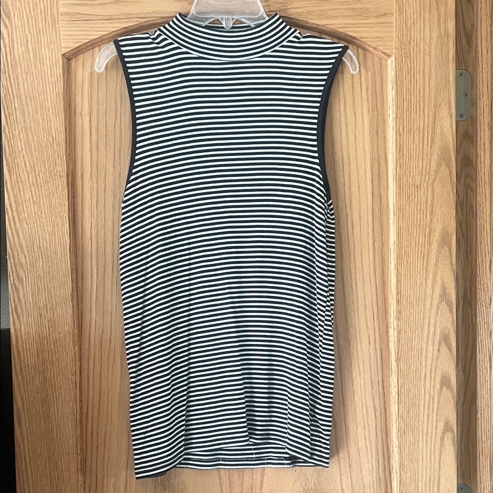 GAP Black and White Striped Tank Top